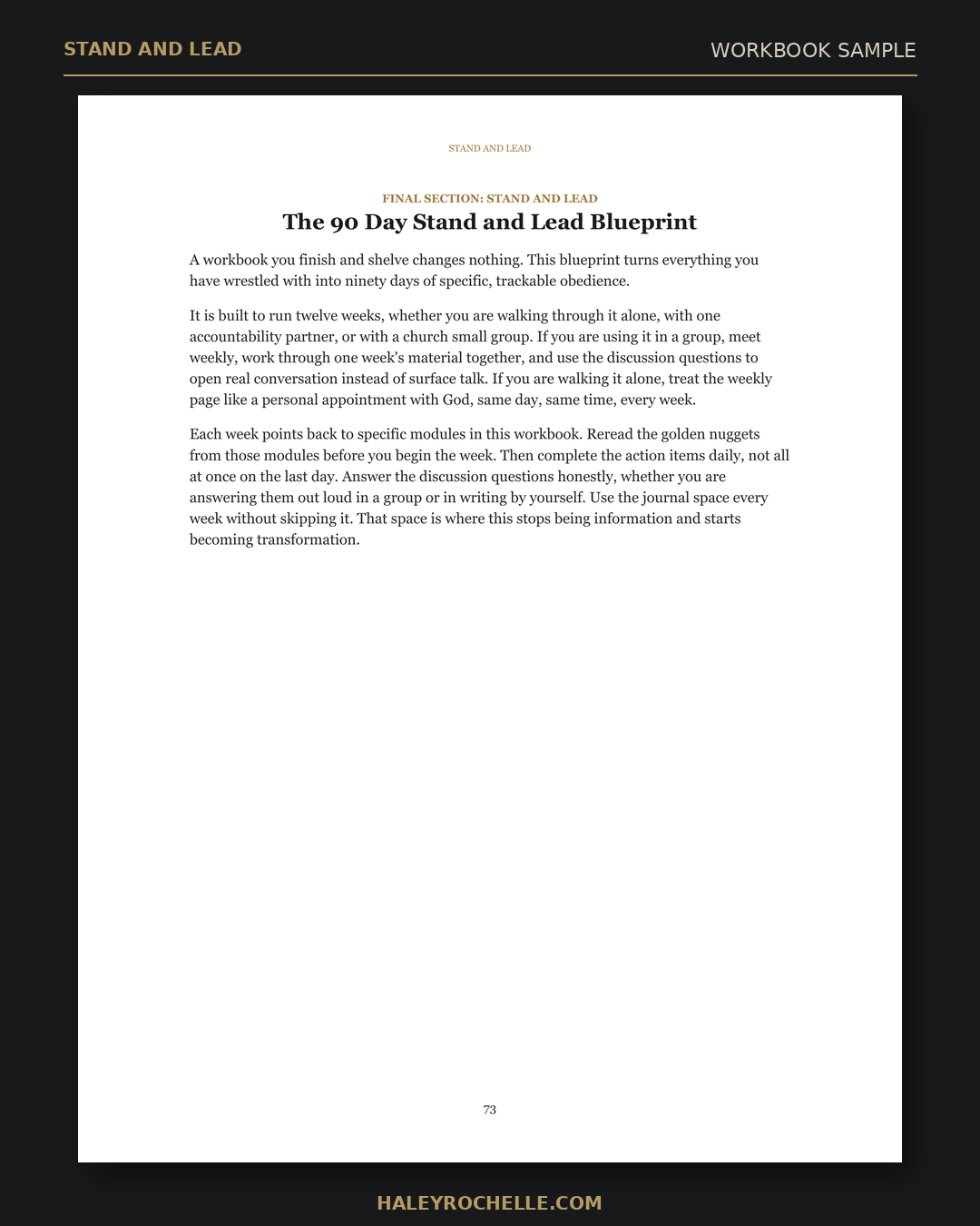 Stand and Lead: A Workbook for Men