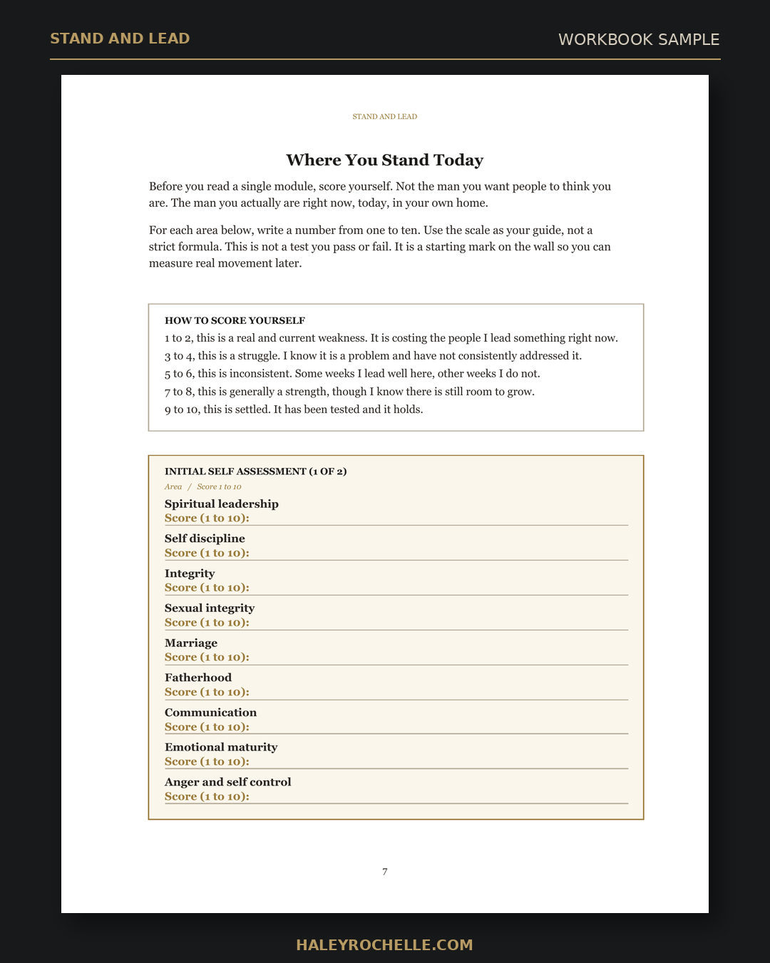Stand and Lead: A Workbook for Men