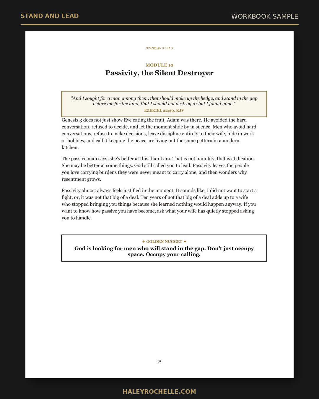 Stand and Lead: A Workbook for Men