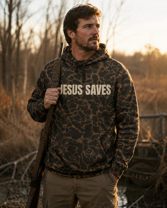 Jesus Saves Duck Camo Hoodie