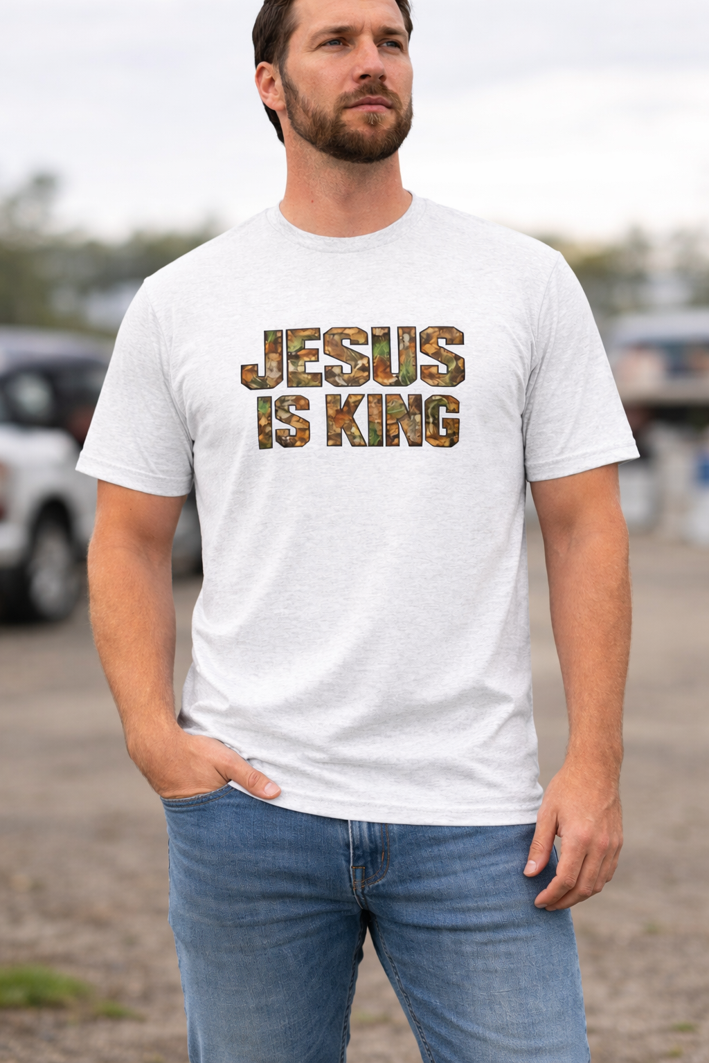 Jesus Is King Camo Tee